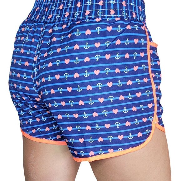 Women Swim Trunks, Beach Shorts, Ladies Swimwear Briefs w/ Pockets. Pink Palms - Picture 3 of 5